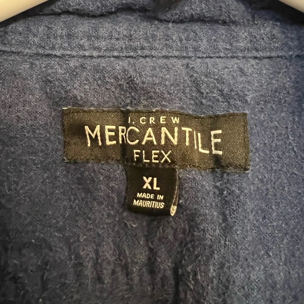 J. Crew Mercantile Flex long sleeve button down Flannel with Elbow Patch size XL